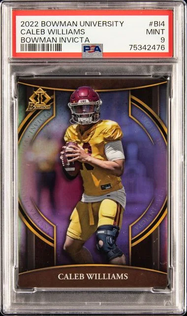 2022 Bowman University Caleb Williams Bowman Invicta #BI4 card image