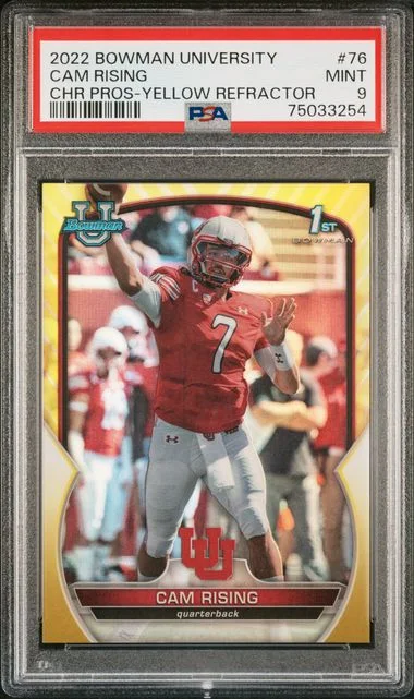 2022 Bowman University Chrome Cam Rising Prospects Yellow Refractor #76 card image