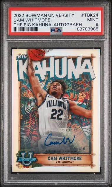 2022 Bowman University Chrome Cam Whitmore The Big Kahuna Autograph #TBK24 card image