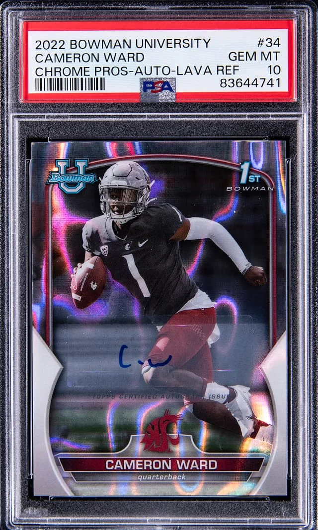 2022 Bowman University Chrome Cameron Ward Prospects-Autograph-Lava Refractor #34 card image