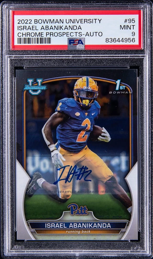 2022 Bowman University Chrome Israel Abanikanda Prospects Autograph #95 card image