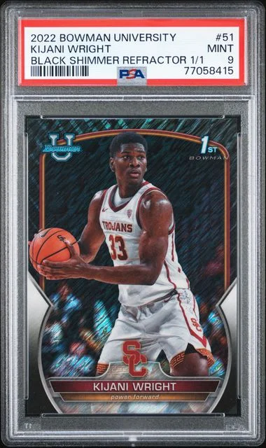 2022 Bowman University Chrome Kijani Wright Black Shimmer Refractor #51 card image
