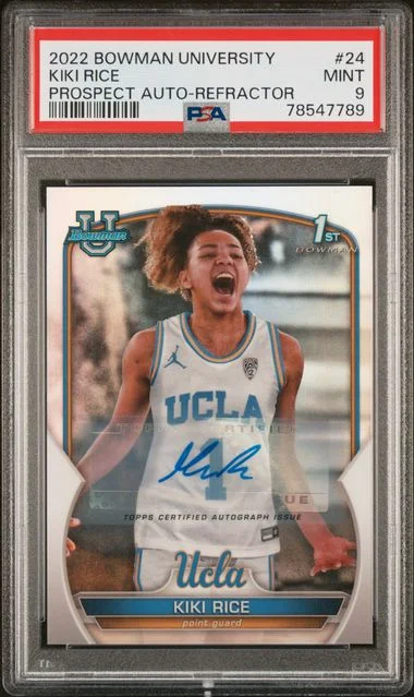 2022 Bowman University Chrome Kiki Rice Prospect Autographs-Refractor #24 card image