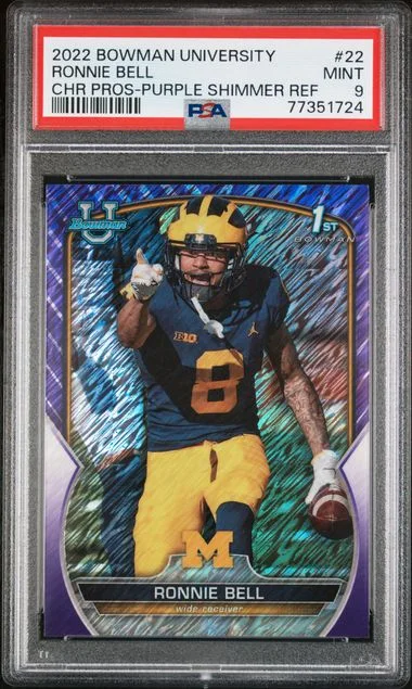 2022 Bowman University Chrome Ronnie Bell Prospects Purple Shimmer Refractor #22 card image