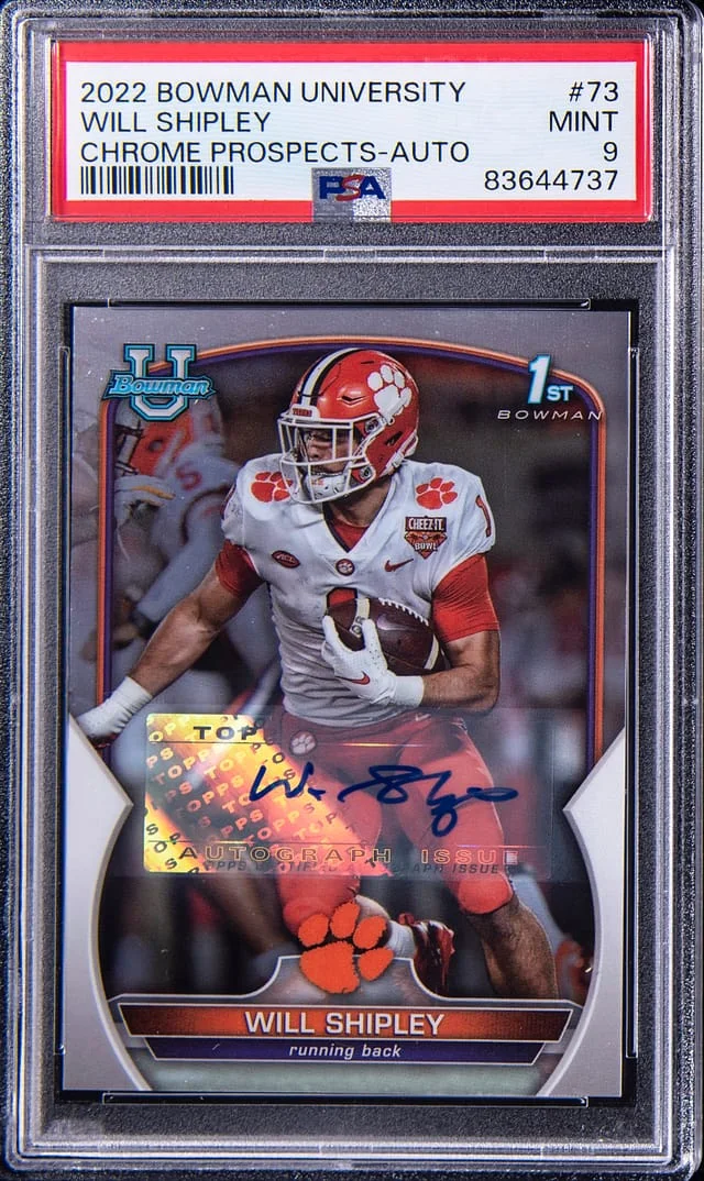 2022 Bowman University Chrome Will Shipley Prospects Autograph #73 card image