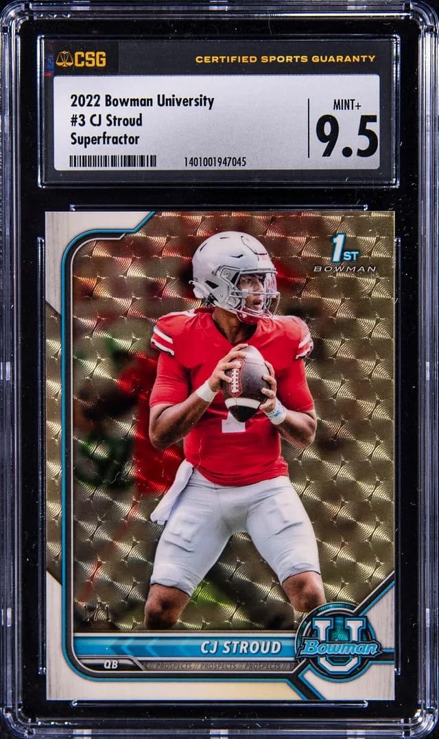 2022 Bowman University CJ Stroud Superfractor #3 card image