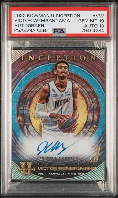 2022 Bowman University Inception Autographs Vw Victor Wembanyama #no-number card image