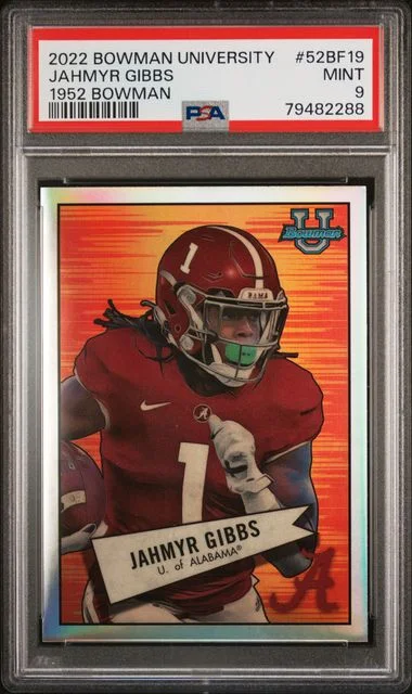 2022 Bowman University Jahmyr Gibbs 1952 Bowman #52Bf19 card image