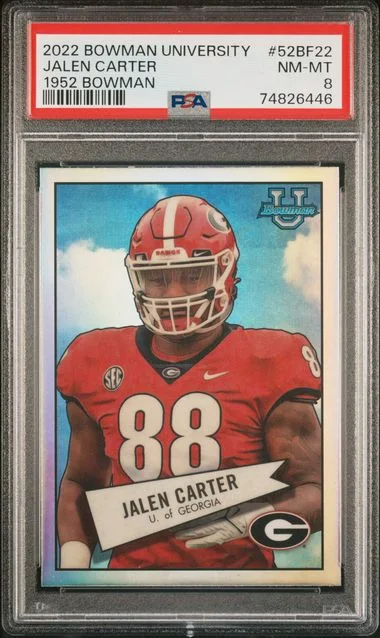 2022 Bowman University Jalen Carter 1952 Bowman #52BF-22 card image
