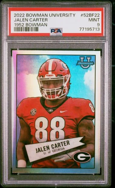 2022 Bowman University Jalen Carter 1952 Bowman #52BF22 card image
