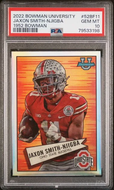 2022 Bowman University Jaxon Smith-Njigba 1952 Bowman #52Bf11 card image