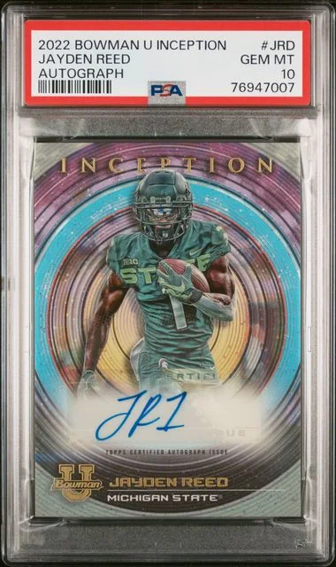 2022 Bowman University Jayden Reed Inception Autographs #BIA-JRD card image