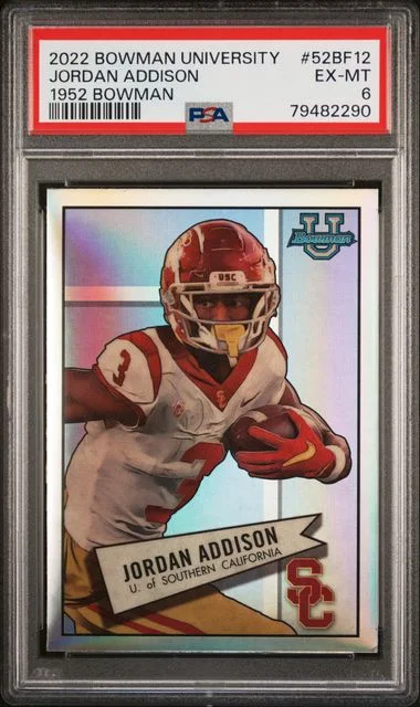 2022 Bowman University Jordan Addison 1952 Bowman #52BF12 card image