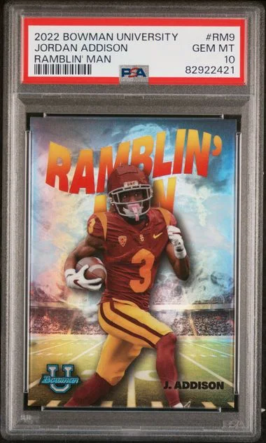2022 Bowman University Jordan Addison Ramblin' Man #RM9 card image