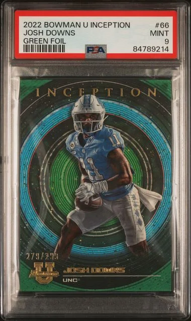 2022 Bowman University Josh Downs Inception Green Foil #66 card image