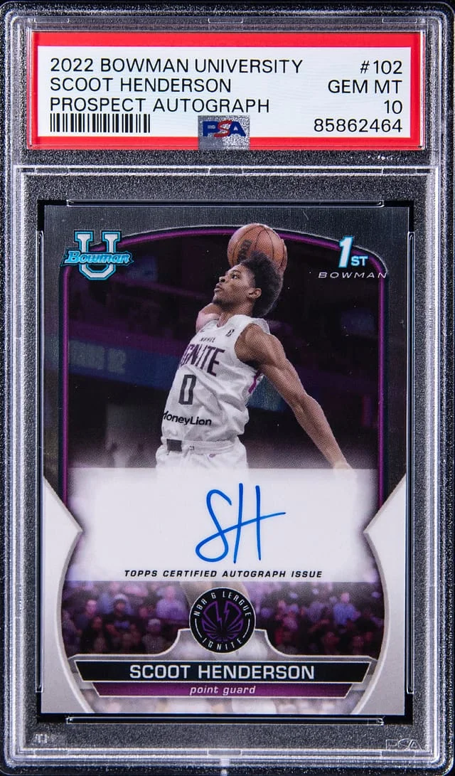 2022 Bowman University Scoot Henderson Prospect Autograph #102 card image