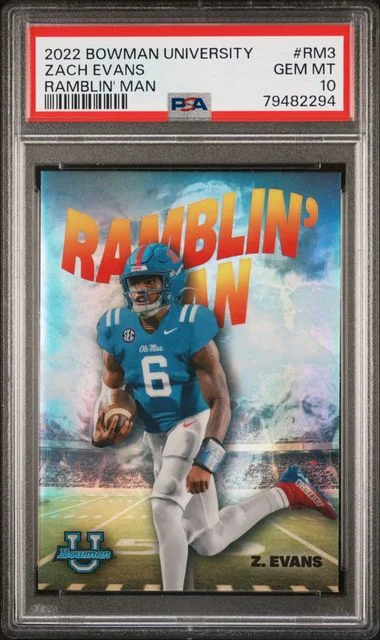 2022 Bowman University Zach Evans Ramblin' Man #RM3 card image