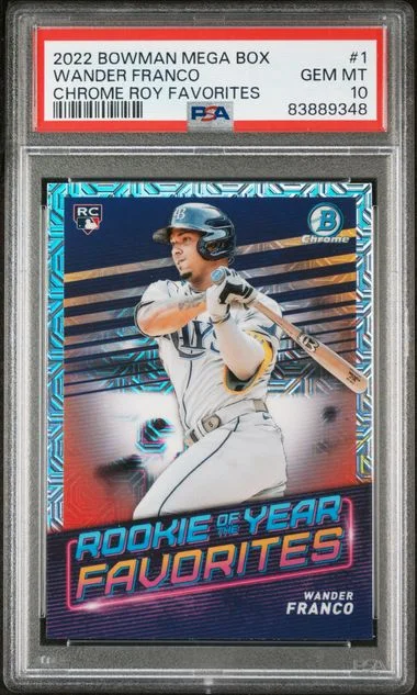 2022 Bowman Wander Franco Mega Box Chrome Of The Year Favorites #1 card image