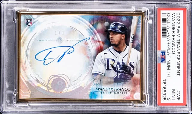 2022 Bowman Wander Franco Transcendent Collection Autograph Variation Platinum #TCAV-WF card image