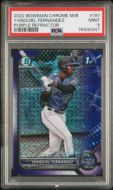 2022 Bowman Yanquiel Fernandez Mega Box Chrome #191 card image