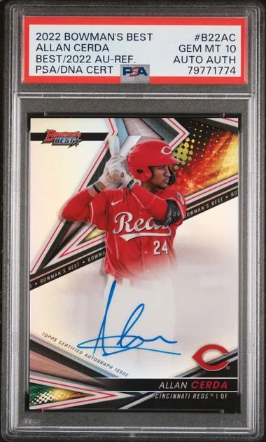 2022 Bowman's Best Allan Cerda Best Of 2022 Autographs Refractor #B22AC card image