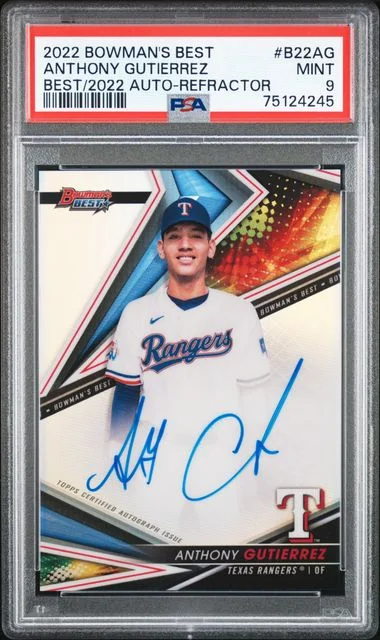 2022 Bowman's Best Anthony Gutierrez Of 2022 Autographs Refractor #B22-AG card image