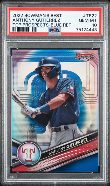 2022 Bowman's Best Anthony Gutierrez Top Prospects Blue Refractor #TP-22 card image