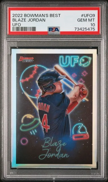 2022 Bowman's Best Blaze Jordan Bowman UFO #UFO-9 card image