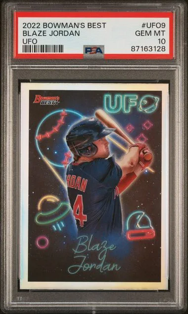 2022 Bowman's Best Blaze Jordan Bowman UFO #UFO9 card image