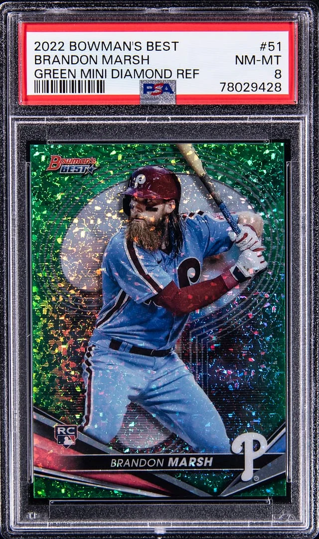 2022 Bowman's Best Brandon Marsh Green Mini Diamond Refractor #51 card image