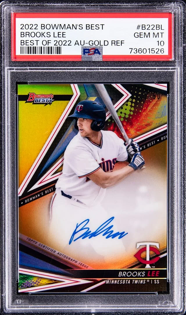 2022 Bowman's Best Brooks Lee Of 2022 Autograph Gold Refractor #B22BL card image