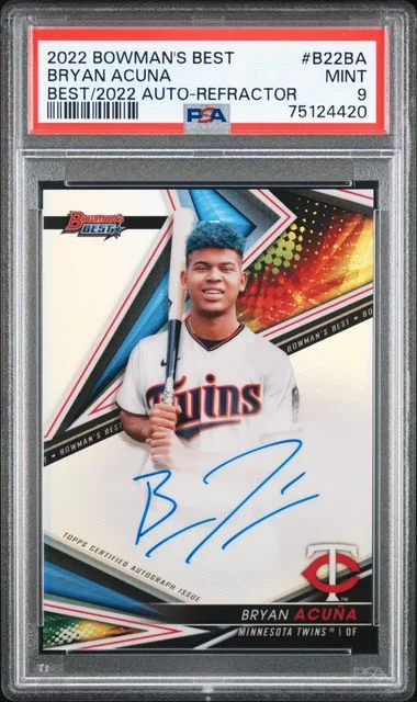 2022 Bowman's Best Bryan Acuna Of 2022 Autographs Refractor #B22-BA card image