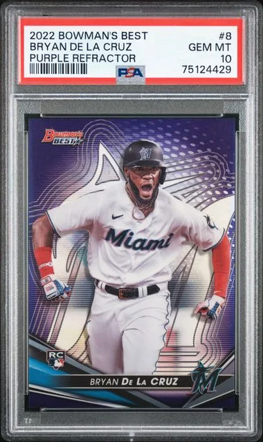 2022 Bowman's Best Bryan De La Cruz Orange Refractor #8 card image
