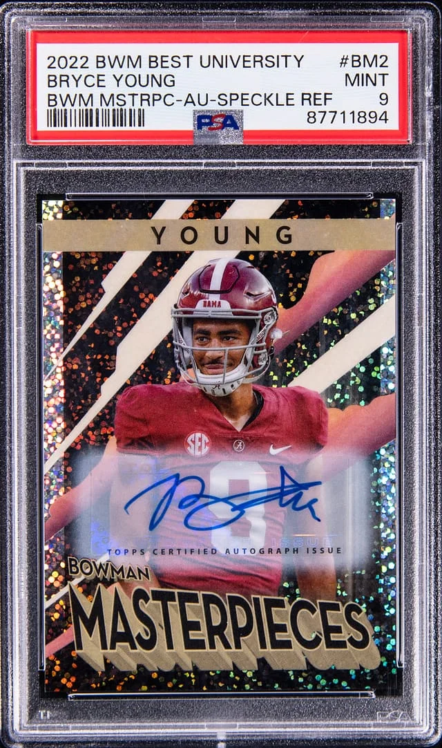 2022 Bowman's Best Bryce Young University Masterpieces Autograph Speckle Refractor #BM-2 card image