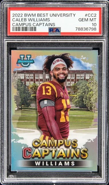 2022 Bowman's Best Caleb Williams University Campus Captains #CC-2 card image