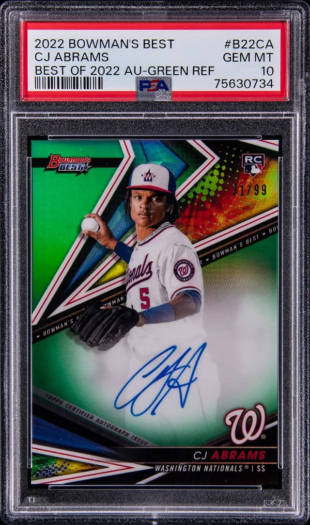 2022 Bowman's Best CJ Abrams Of 2022 Green Refractor #B22-CA card image
