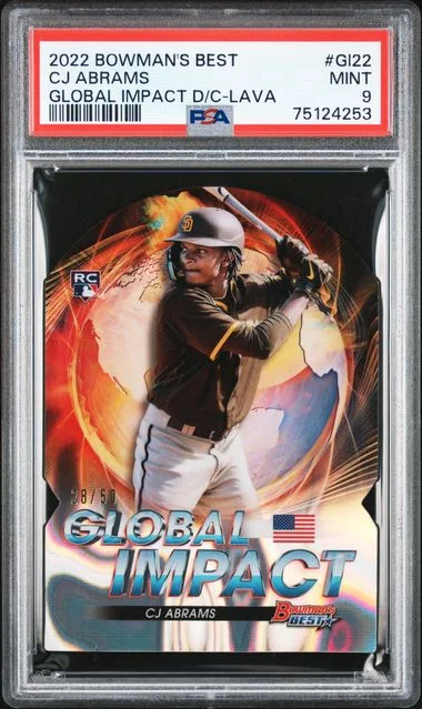 2022 Bowman's Best CJ Abrams Global Impact Die-Cut Lava Refractor #GI-22 card image