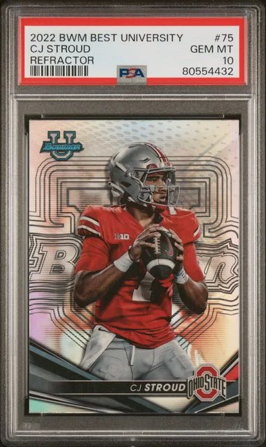2022 Bowman's Best Cj Stroud University Refractor #75 card image