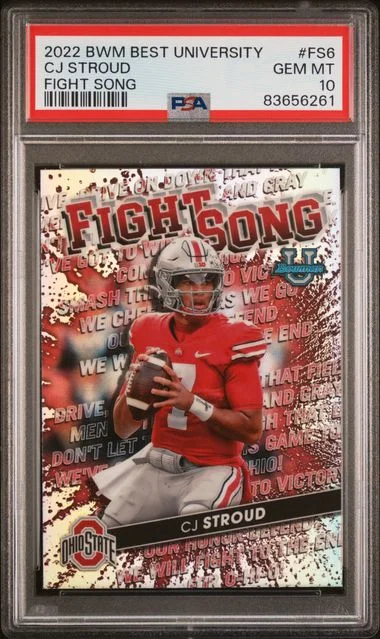 2022 Bowman's Best C.J. Stroud University Fight Song #FS6 card image