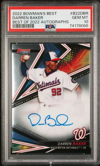 2022 Bowman's Best Darren Baker Best Of 2022 Autographs #B22DBR card image
