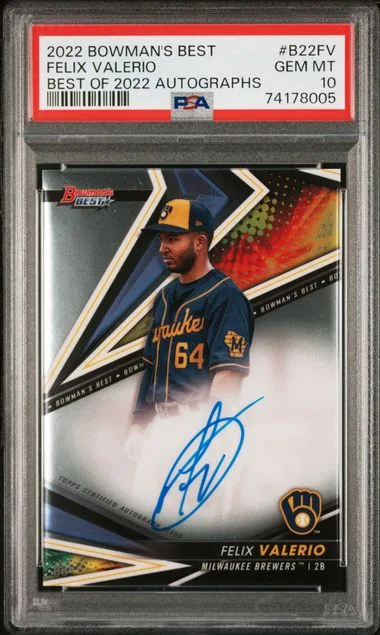 2022 Bowman's Best Felix Valerio Best Of 2022 Autographs #B22FV card image