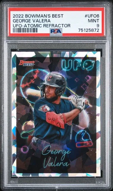 2022 Bowman's Best George Valera UFO Atomic Refractor #UFO-6 card image