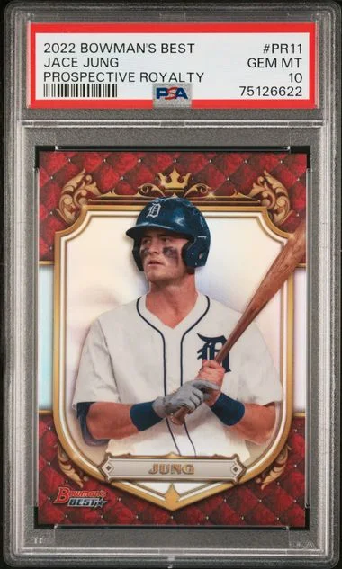 2022 Bowman's Best Jace Jung Prospective Royalty #PR-11 card image