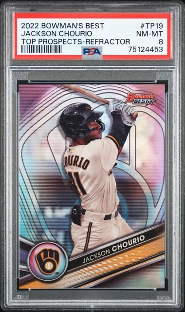 2022 Bowman's Best Jackson Chourio Top Prospects Atomic Refractor #TP-19 card image