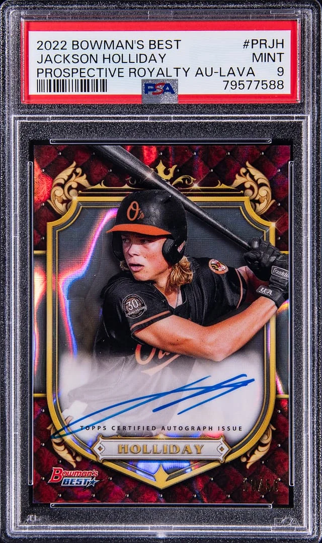 2022 Bowman's Best Jackson Holliday Prospective Royalty Autograph Lava #PR-JH card image