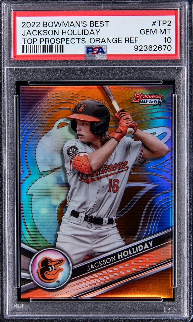 2022 Bowman's Best Jackson Holliday Top Prospects Atomic Refractor #TP-2 card image