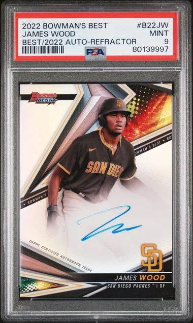 2022 Bowman's Best James Wood Best Of 2022 Autographs Refractor #B22-JW card image