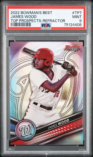2022 Bowman's Best James Wood Top Prospects Refractor #Tp7 card image