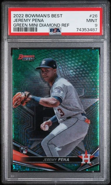 2022 Bowman's Best Jeremy Pena Green Mini Diamond Refractor #26 card image