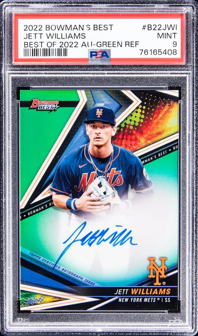 2022 Bowman's Best Jett Williams Of 2022 Autograph Green Refractor #B22JWI card image